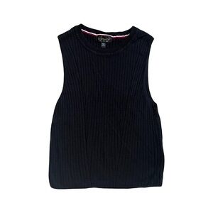 Topshop Black Ribbed Sleeveless Top